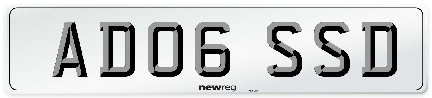 AD06 SSD Number Plate from New Reg